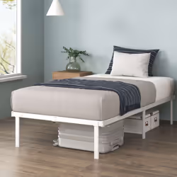 Design moderne et minimaliste Découvrez le cadre de lit en métal blanc, alliant élégance et fonctionnalité. Avec son design m ...