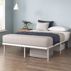 Design moderne et minimaliste Découvrez le cadre de lit en métal blanc, alliant élégance et fonctionnalité. Avec son design m ...