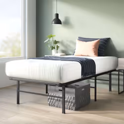 Charme moderne et fonctionnalité optimale Apportez une touche contemporaine à votre chambre avec le cadre de lit Rumi, allian ...