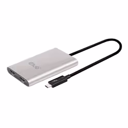 CLUB3D Thunderbolt 3 to Dual HDMI 2.0 Adapter, 2x HDMI, HDMI 2.0, 3840 x 2160 pixels, Gris, Argent, 60 Hz, 0,27 m