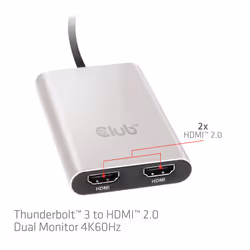 CLUB3D Thunderbolt 3 to Dual HDMI 2.0 Adapter - Vue supplémentaire 4