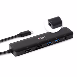 CLUB3D CSV-1592, Station d'accueil, USB 3.2 Gen 1 (3.1 Gen 1) Type-C, 100 W, 10,100,1000 Mbit/s, Noir, MicroSD (TransFlash),  ...