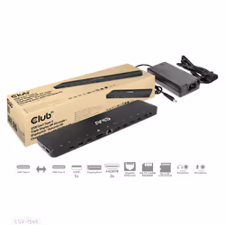 CLUB3D CSV-1566, Station d'accueil, USB 3.2 Gen 1 (3.1 Gen 1) Type-C, Noir, MicroSD (TransFlash), SD, Lenovo Dell Acer Asus.  ...