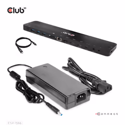 CLUB3D CSV-1566 station d'accueil USB 3.2 Gen 1 (3.1 Gen 1) Type-C Noir