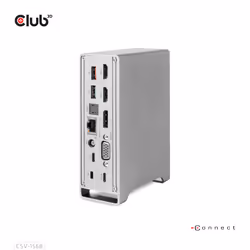 CLUB3D CSV-1568, Station d'accueil, USB 3.2 Gen 2 (3.1 Gen 2) Type-C, 100 W, 3,5 mm, 1.4/2.2, Métallique