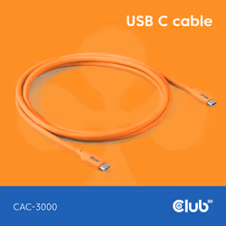 CLUB3D Kabel / Adapter, 2 m, USB C, USB C, USB4 Gen 2x2, Orange
