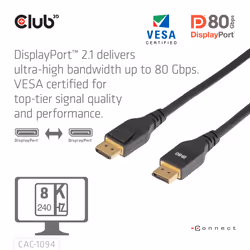 CLUB3D CAC-1094 câble DisplayPort 2 m Noir - Vue supplémentaire 6
