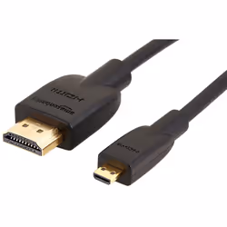 AmazonBasics HL-007332, 1,8 m, HDMI Type D (Micro), HDMI Type A (Standard), 3840 x 2160 pixels, Compatibilité 3D, Noir