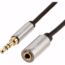 AmazonBasics AZ35MF03, 3,5mm, Mâle, 3,5mm, Femelle, 7,6 m, Noir