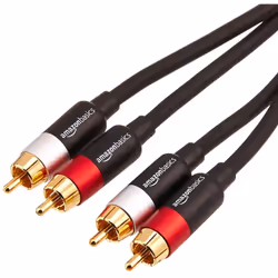 AmazonBasics PBH-20217, 2 x RCA, Mâle, 2 x RCA, Mâle, 2,43 m, Noir, Or, Rouge, Blanc