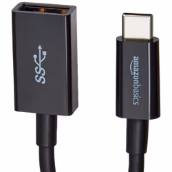 AmazonBasics L6LUC021-CS-R câble USB USB 3.2 Gen 1 (3.1 Gen 1) USB C USB A Noir