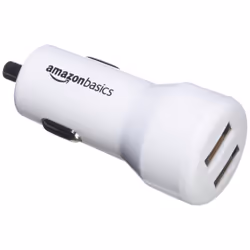 AmazonBasics CLA-2U5480_WHITE, Auto, Allume-cigare, Blanc