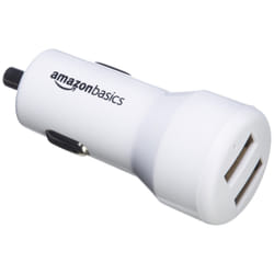 AmazonBasics CLA-2U5480_WHITE chargeur d'appareils mobiles Smartphone Blanc Allume-cigare Charge rapide Auto