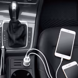AmazonBasics CLA-2U5480_WHITE chargeur d'appareils mobiles Smartphone Blanc Allume-cigare Charge rapide Auto