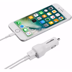 AmazonBasics CLA-2U5480_WHITE chargeur d'appareils mobiles Smartphone Blanc Allume-cigare Charge rapide Auto