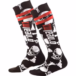 Oneal Pro Crossbones Chaussettes Motocross, noir-blanc-rouge pour Hommes