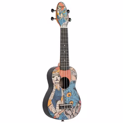 Ortega Guitars Keiki, Ukulele acoustique, Ukulele classique, Soprano, Noir, Multicolore, Agathis, Acrylonitrile-Butadiène-Sty ...