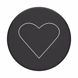 PopSockets White Heart Black, Lecteur e-book, Mobile/smartphone, Tablette / UMPC, Support passif, Voiture, Intérieure, Extéri ...