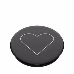 PopSockets White Heart Black Support passif Lecteur e-book, Mobile/smartphone, Tablette / UMPC Noir, Blanc