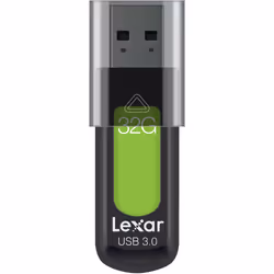 Lexar JumpDrive S57, 32 Go, USB Type-A, 3.2 Gen 1 (3.1 Gen 1), 130 Mo/s, Slide, Noir, Vert