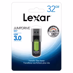 Lexar JumpDrive S57 lecteur USB flash 32 Go USB Type-A 3.2 Gen 1 (3.1 Gen 1) Noir, Vert