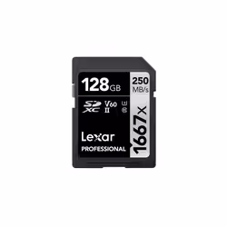 Lexar SDXC, 128 GB, 128 Go, SDXC, Classe 10, UHS-II, 250 Mo/s, 90 Mo/s