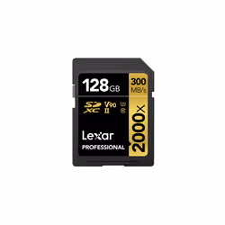 Lexar Professional 2000x, 128 Go, SDXC, Classe 10, UHS-II, 300 Mo/s, 260 Mo/s