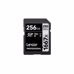 Lexar SDXC, 256 GB, 256 Go, SDXC, Classe 10, UHS-II, 250 Mo/s, 90 Mo/s