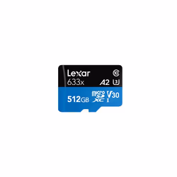 Lexar 633x, 512 Go, MicroSDXC, Classe 10, UHS-I, 100 Mo/s, 70 Mo/s