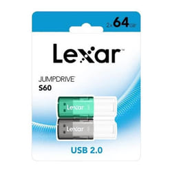 Clé USB - LEXAR - JumpDrive S60 - Pack de 2 - 64 Go - USB 2.0 - Compatible PC et Mac
