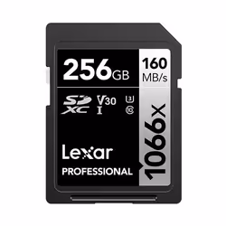 Lexar Professional 1066x, 256 Go, SDXC, Classe 10, UHS-I, 160 Mo/s, 120 Mo/s