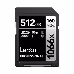 Lexar Professional 1066x, 512 Go, SDXC, Classe 10, UHS-I, 160 Mo/s, 120 Mo/s