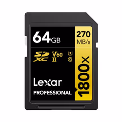 Lexar LSD1800064G-BNNNG, 64 Go, SDXC, Classe 10, UHS-II, 270 Mo/s, 180 Mo/s