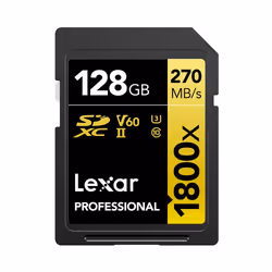 Lexar LSD1800128G-BNNNG, 128 Go, SDXC, Classe 10, UHS-II, 270 Mo/s, 180 Mo/s