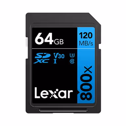Lexar LSD0800064G-BNNNG, 64 Go, SDXC, Classe 10, UHS-I, 120 Mo/s, Class 3 (U3)