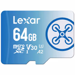 Lexar FLY microSDXC UHS-I card, 64 Go, MicroSDXC, Classe 10, UHS-I, 160 Mo/s, 60 Mo/s