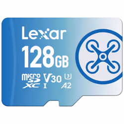 Lexar FLY microSDXC UHS-I card, 128 Go, MicroSDXC, Classe 10, UHS-I, 160 Mo/s, 90 Mo/s