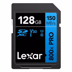 Lexar High-Performance 800xPRO, 128 Go, SDXC, Classe 10, UHS-I, 150 Mo/s, 45 Mo/s