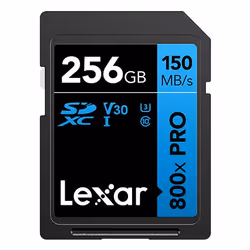 Lexar High-Performance 800xPRO, 256 Go, SDXC, Classe 10, UHS-I, 150 Mo/s, 45 Mo/s