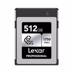 Lexar LCXEXSL512G-RNENG, 512 Go, CFexpress Type B, 1750 Mo/s, 1300 Mo/s, Argent