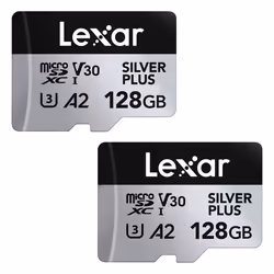 Lexar Professional SILVER PLUS, 128 Go, MicroSDXC, Classe 3, UHS-I, 205 Mo/s, 150 Mo/s