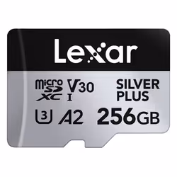Lexar Professional SILVER PLUS, 256 Go, MicroSDXC, Classe 3, UHS-I, 205 Mo/s, 150 Mo/s