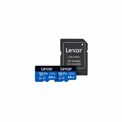 Carte mémoire micro SD Lexar PACK 2 64GO 633X