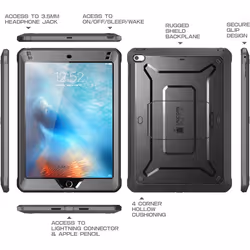 Supcase Unicorn Beetle PRO SUP-IPADMINI5-UBPRO-SP-BLACK étui pour tablette 20,1 cm (7.9") Noir