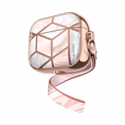 i-Blason Cosmo AIRPODS2021-3- -MARBLE, Emplacement, Polyuréthane thermoplastique (TPU), Cuir bycast, Rose doré