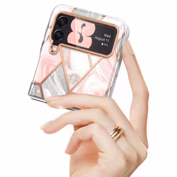 i-Blason Cosmo GALAXY2021-FLIP3-5G- -MARBLE 6.7" Étui Rose