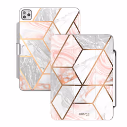 i-Blason Cosmo IPADPRO2020-11.0- -PEN-MARBLE étui pour tablette 11" Folio porte carte Rose, Couleur marbre