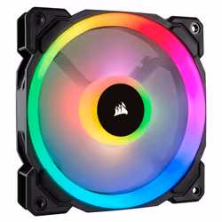 Corsair LL120 RGB, Ventilateur, 12 cm, 600 tr/min, 1500 tr/min, 43,25 cfm, Noir, Blanc
