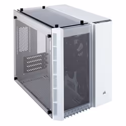 Corsair Crystal 280X, Micro Tower, PC, Blanc, ATX, Acier, Verre trempé, Jouer