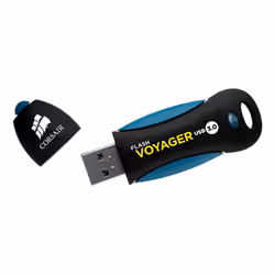 Corsair Voyager 256GB, 256 Go, USB Type-A, 3.2 Gen 1 (3.1 Gen 1), 190 Mo/s, Casquette, Noir, Bleu